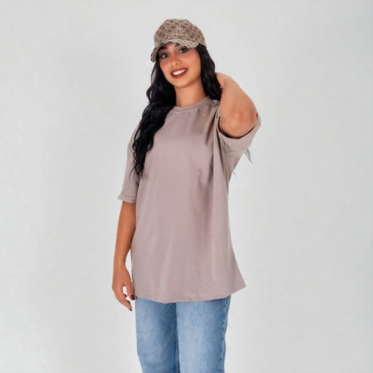 Oversize T-Shirt — (Women / Beige)